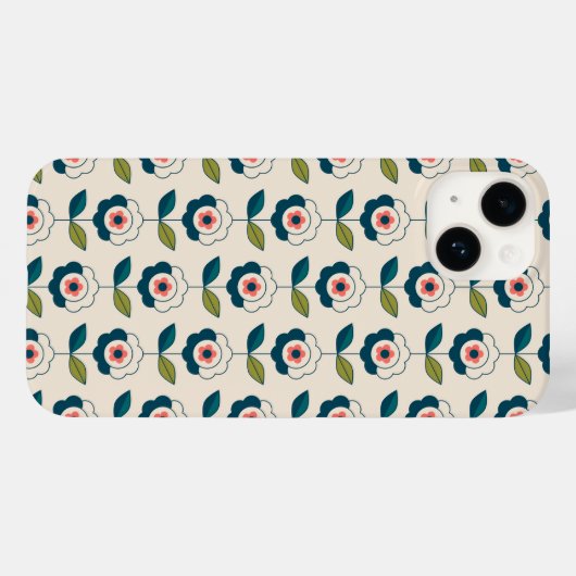 Retro Fun Garden Flower Pattern Case-Mate iPhone Case (Achterkant (horizontaal))