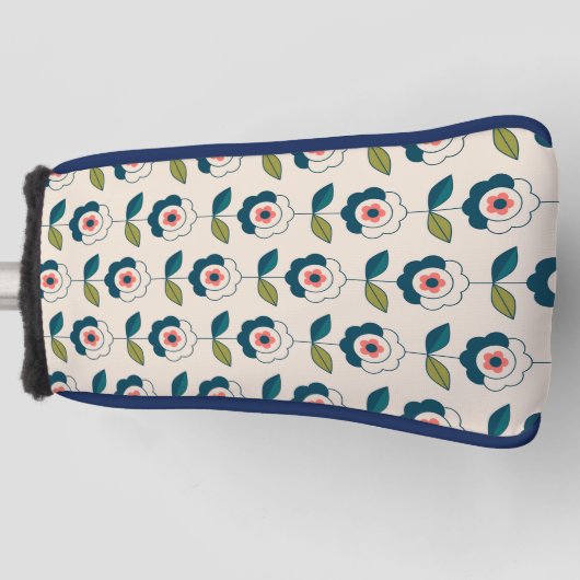 Retro Fun Garden Flower Pattern Golfheadcover (Voorkant)