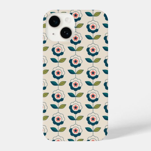 Retro Fun Garden Flower Pattern iPhone Hoesje (Achterkant)