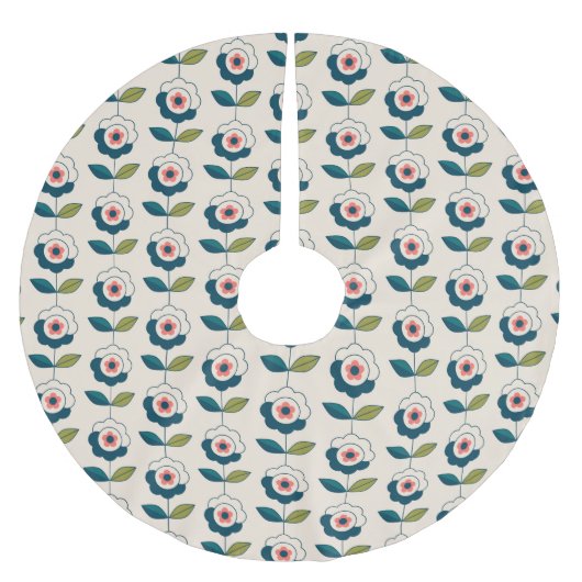 Retro Fun Garden Flower Pattern Kerstboom Rok (Voorkant)