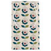 Retro Fun Garden Flower Pattern Klein Cadeauzakje (Achterkant)