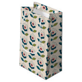 Retro Fun Garden Flower Pattern Klein Cadeauzakje (Achterkant Gekanteld)