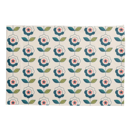 Retro Fun Garden Flower Pattern Kussensloop (Achterkant)