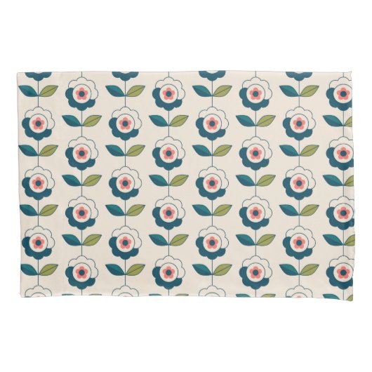 Retro Fun Garden Flower Pattern Kussensloop (Voorkant)