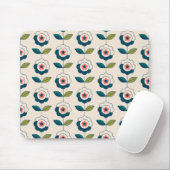 Retro Fun Garden Flower Pattern Muismat (Met muis)