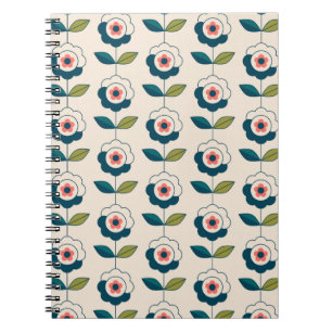 Retro Fun Garden Flower Pattern Notitieboek