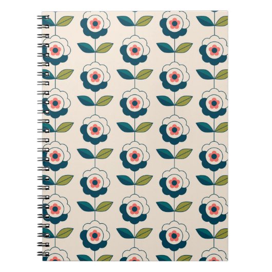 Retro Fun Garden Flower Pattern Notitieboek (Voorkant)