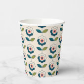 Retro Fun Garden Flower Pattern Papieren Bekers (Links)