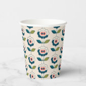 Retro Fun Garden Flower Pattern Papieren Bekers (Rechts)