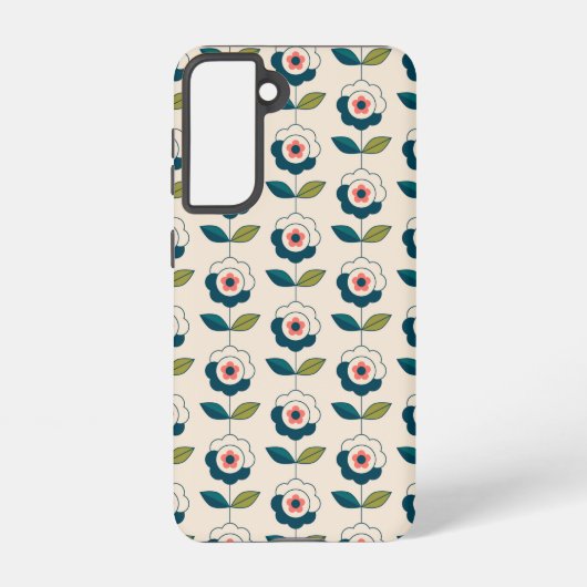 Retro Fun Garden Flower Pattern Samsung Galaxy Hoesje (Achterkant)