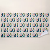 Retro Fun Garden Flower Pattern Strandlaken (Voorkant)