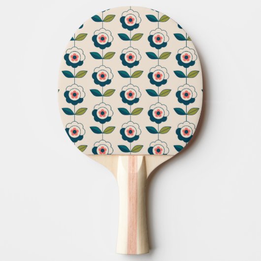 Retro Fun Garden Flower Pattern Tafeltennisbatje (Voorkant)