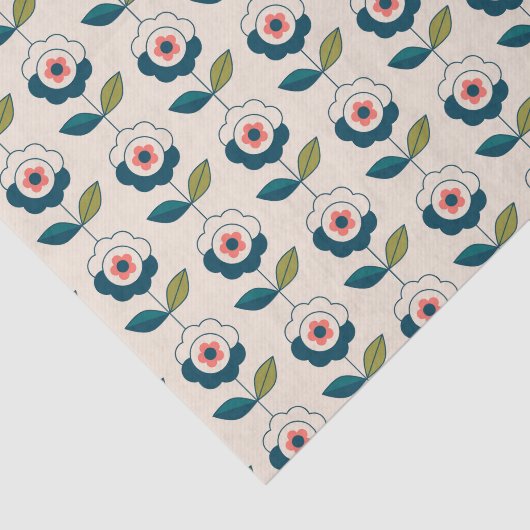 Retro Fun Garden Flower Pattern Tissuepapier (Detail)