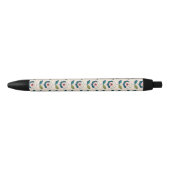 Retro Fun Garden Flower Pattern Zwarte Inkt Pen (Voorkant)