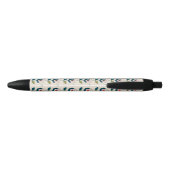 Retro Fun Garden Flower Pattern Zwarte Inkt Pen (Achterkant)