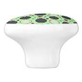 Retro Fun Green Skull Pattern Keramische Knop (Zijkant)