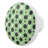 Retro Fun Green Skull Pattern Keramische Knop (Rechts)