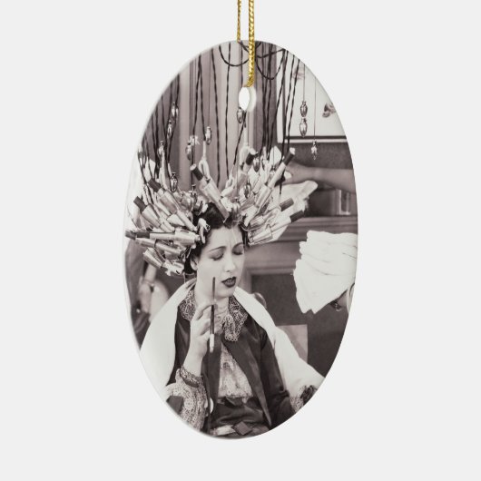 Retro Fun Hair Salon Keramisch Ornament (Rechts)