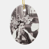 Retro Fun Hair Salon Keramisch Ornament (Achterkant)