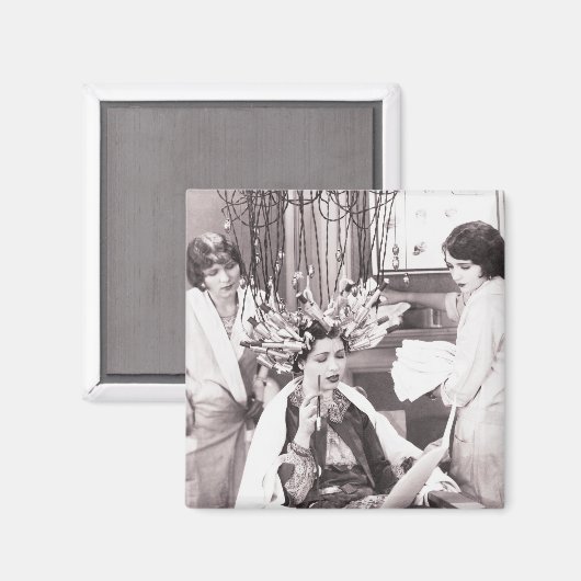 Retro Fun Hair Salon Magneet (Voorkant / Achterkant)