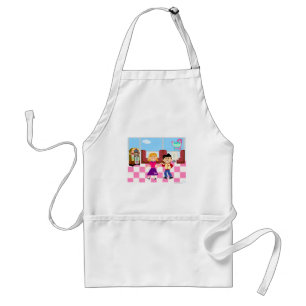 Retro Fun Happy Tiener Sock Hop Diner Art Standaard Schort