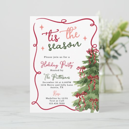 Retro Fun is het kerstfeest van het seizoen Kaart (Staand voorkant)