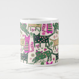 Retro Fun Kat Ontwerp Grote Koffiekop