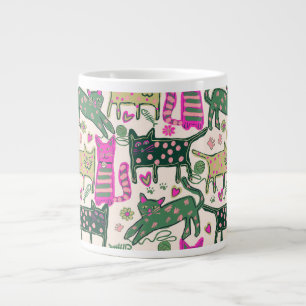 Retro Fun Kat Ontwerp Grote Koffiekop