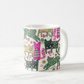 Retro Fun Kat Ontwerp Koffiemok (Voorkant rechts)