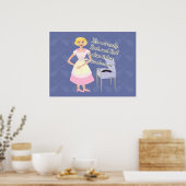 Retro Fun Music Lover Kitsch Tambourine Houseechtg Poster (Keuken)