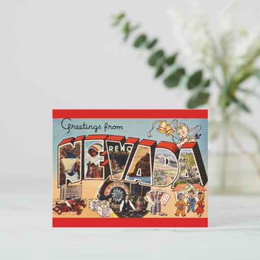 Retro Fun Nevada Groet Briefkaart (Staand voorkant)