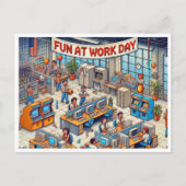 Retro Fun op het werk Dag Pixel Art Briefkaart (Voorkant)