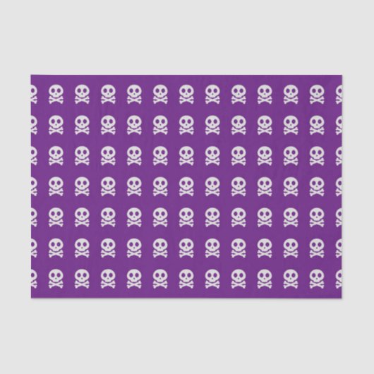 Retro Fun Paars Skull Patroon Tissuepapier (Voorkant)