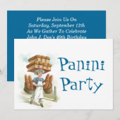 Retro Fun Panini Party Celebration Invitation Kaart (Voorkant / Achterkant)
