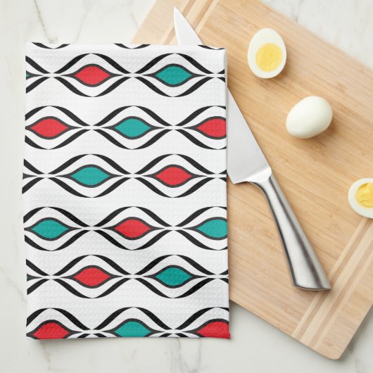 Retro Fun Pattern Theedoek (Quarter Fold)