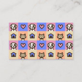 Retro Fun Pet Care Boarding Sitting Visitekaartje (Achterkant)