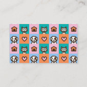 Retro Fun Pet Care Boarding Sitting Visitekaartje (Achterkant)