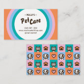 Retro Fun Pet Care Boarding Sitting Visitekaartje (Voorkant / Achterkant)