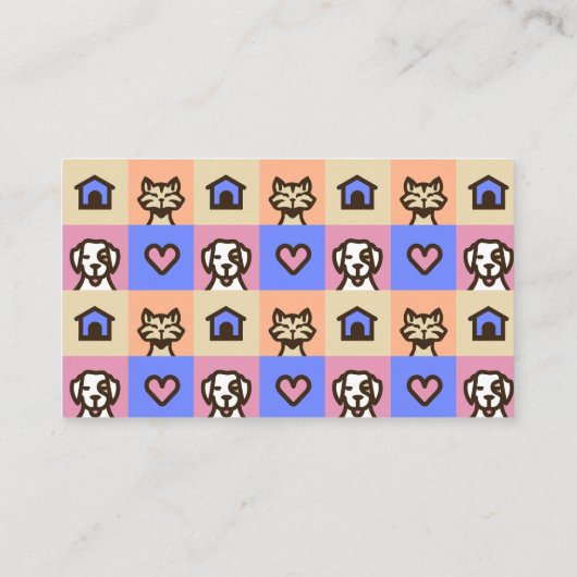 Retro Fun Pet Care Boarding Sitting Visitekaartje (Achterkant)