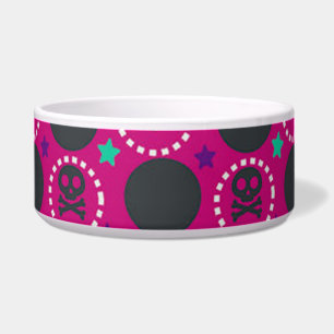 Retro Fun Pink Skull Patroon Voerbakje