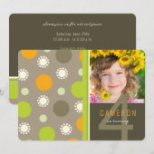 Retro Fun Polka Dots Foto Kind's Verjaardagsfeest Kaart (Voorkant / Achterkant)