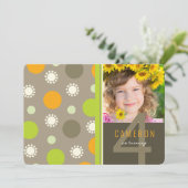Retro Fun Polka Dots Foto Kind's Verjaardagsfeest Kaart (Staand voorkant)