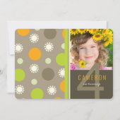 Retro Fun Polka Dots Foto Kind's Verjaardagsfeest Kaart (Voorkant)
