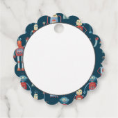 Retro Fun Robot Pattern Bedankjes Labels (Achterkant)