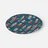  Retro Fun Robot Pattern Papieren Bordje (Gekanteld)