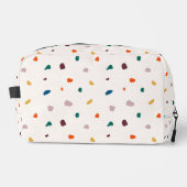 Retro Fun Terrazzo Print Travel Dopp Kit Toilettasje (Voorkant)