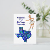 Retro Fun Texas State Map Point-Briefkaart omwisse Briefkaart (Staand voorkant)