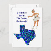 Retro Fun Texas State Map Point-Briefkaart omwisse Briefkaart (Voorkant / Achterkant)