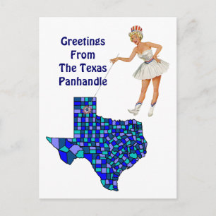 Retro Fun Texas State Map Point-Briefkaart omwisse Briefkaart