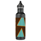 Retro Fun Triangles Light Blauwgroen en Salmon op  Waterfles (Rechts)